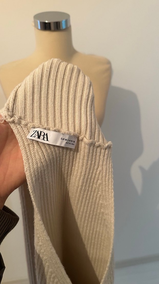 Bej Boğazlı Triko Kadın Kazak - Görsel 4