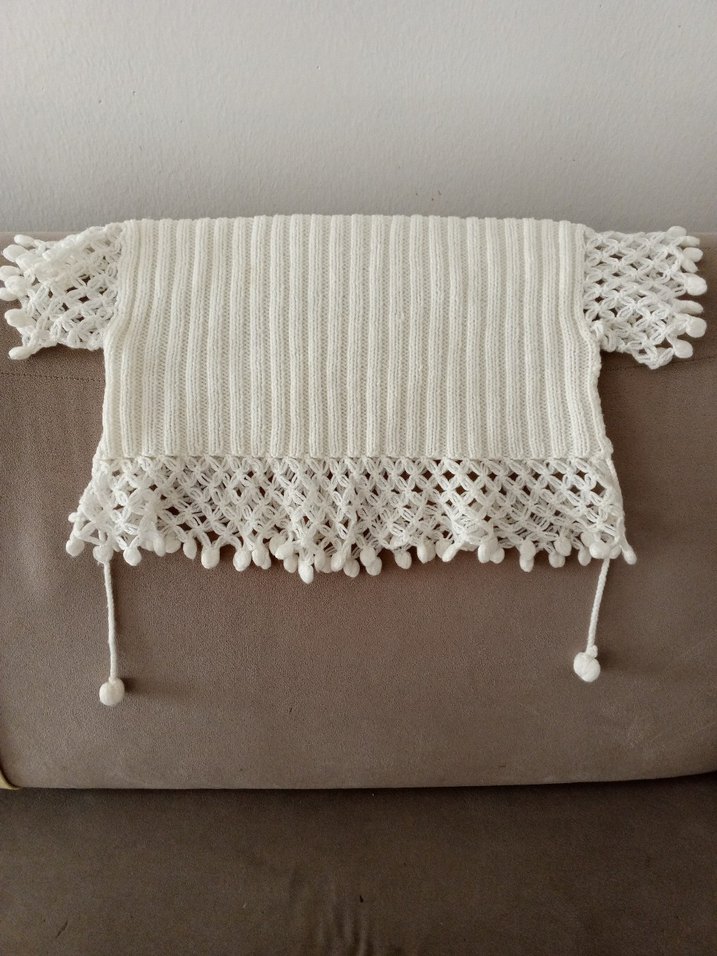 Kız Çocuk Beyaz Örgü Bohem Bolero - Görsel 2