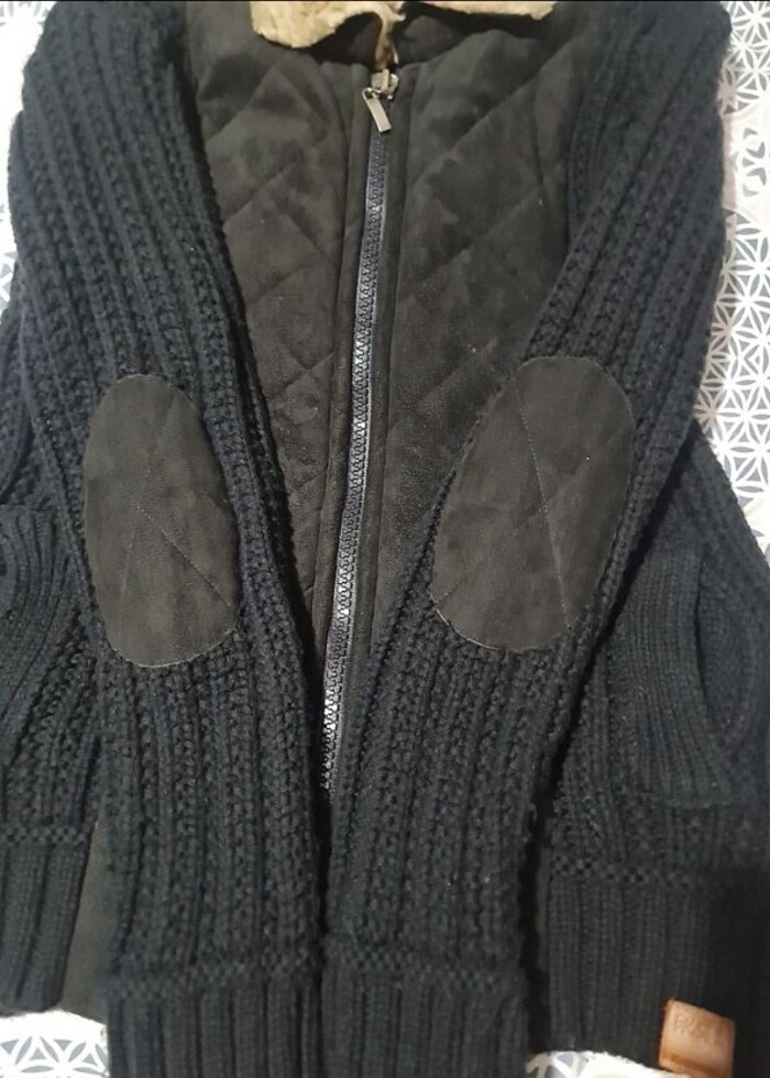 Erkek örgü hırka Siyah S beden - Görsel 3