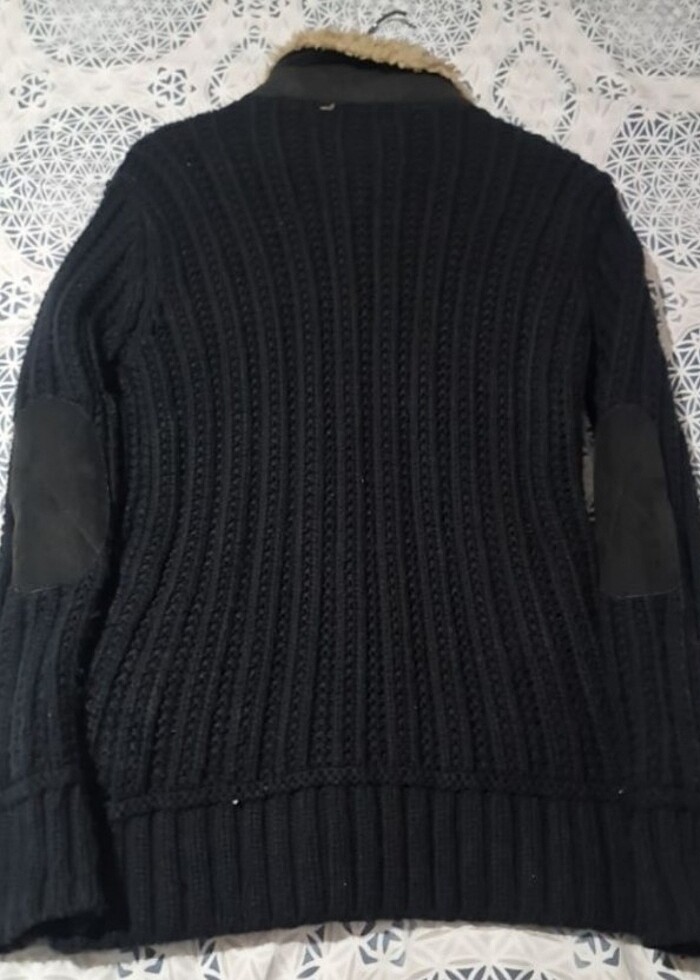 Erkek örgü hırka Siyah S beden - Görsel 5