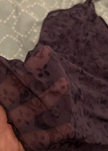 Vintage Love Mor Dantelli İnce Askılı Kadın Bluz