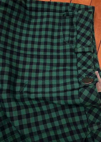 Twist Düğmeli Yeşil Kadın Kumaş Pantolon