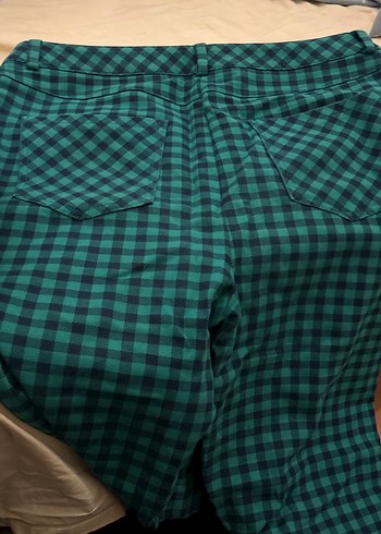 40 Beden yeşil Renk Düğmeli Yeşil Kadın Kumaş Pantolon