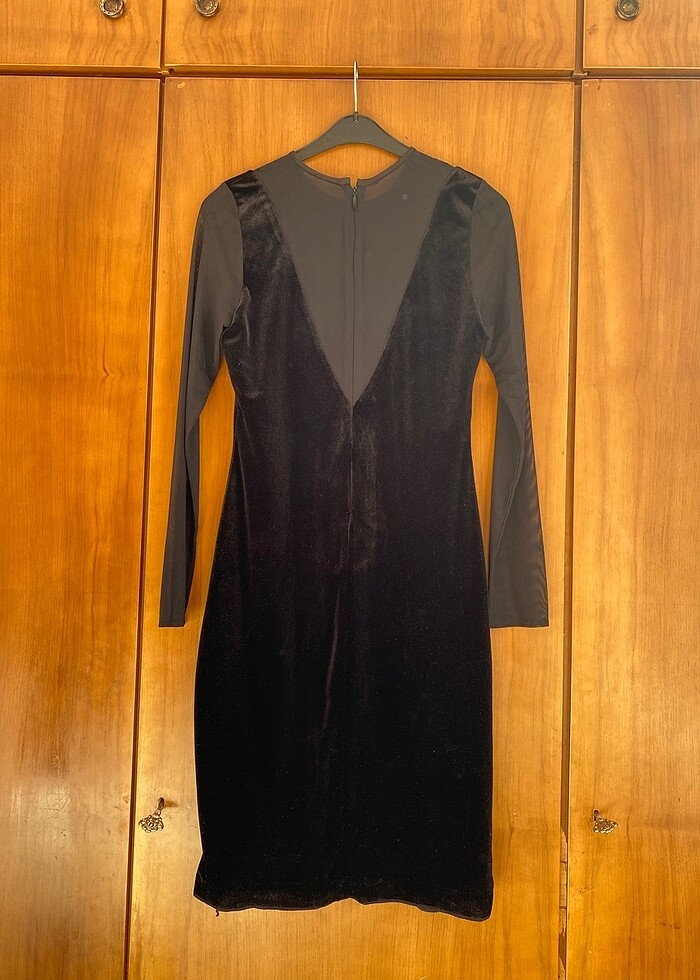 MNG Suit şık kadife tül detaylı elbise - Görsel 3