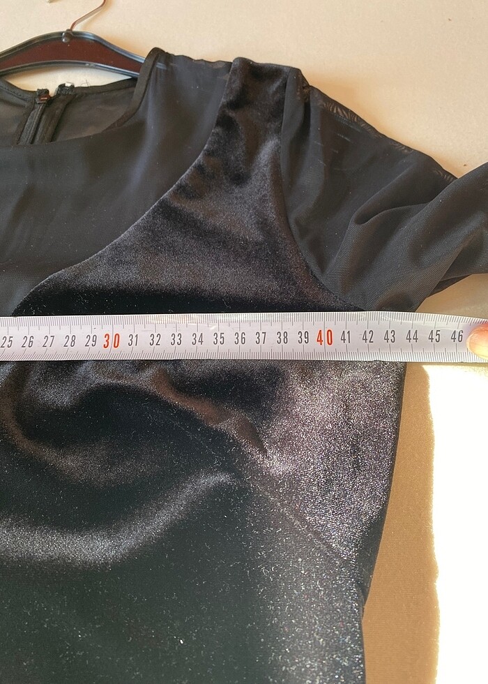 MNG Suit şık kadife tül detaylı elbise - Görsel 5