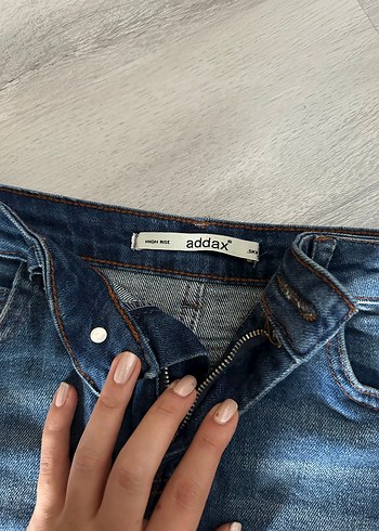 m Beden Kadın Lacivert Denim Mini Etek