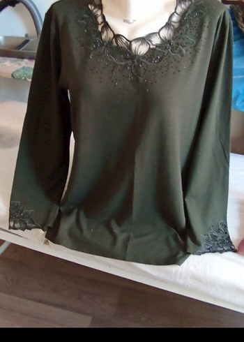 Gri Kadın Triko Kazak, Yuvarlak Yaka, Rahat Kesim - Görsel 7