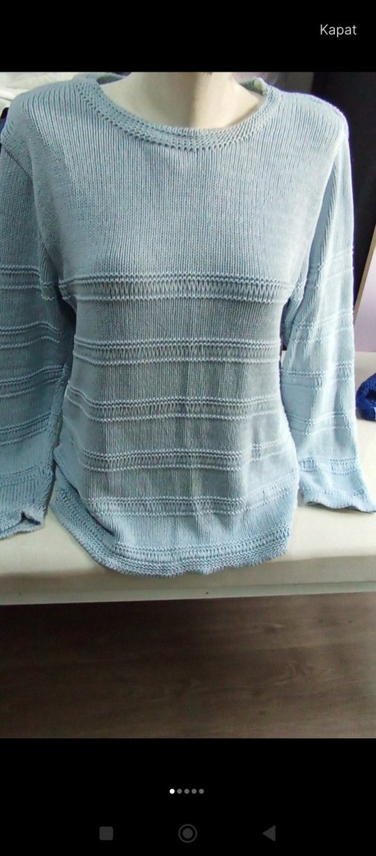 Gri Kadın Triko Kazak, Yuvarlak Yaka, Rahat Kesim - Görsel 2