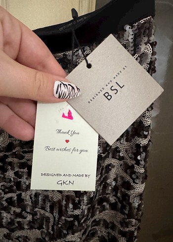 Gri Desenli Midi Etek - Görsel 2