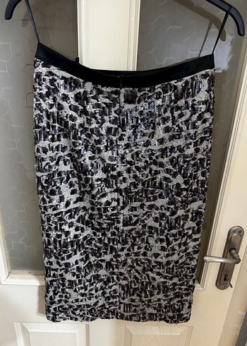 Gri Desenli Midi Etek - Görsel 5