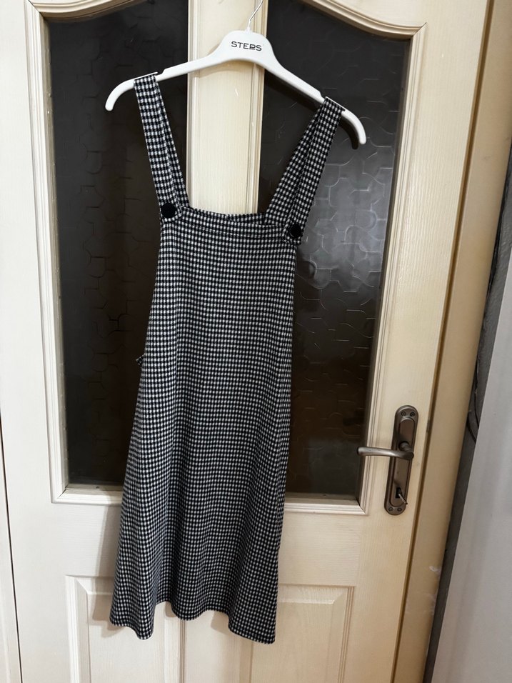 Gri Kareli salopet - Görsel 3