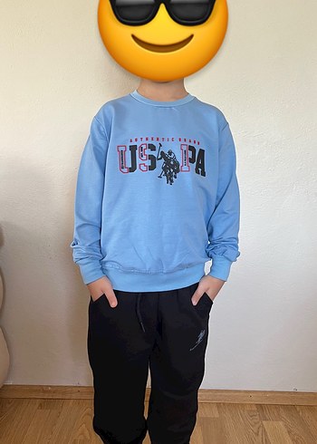 Uspa Baskılı Mavi Erkek Çocuk Sweatshirt ve Eşofman altı