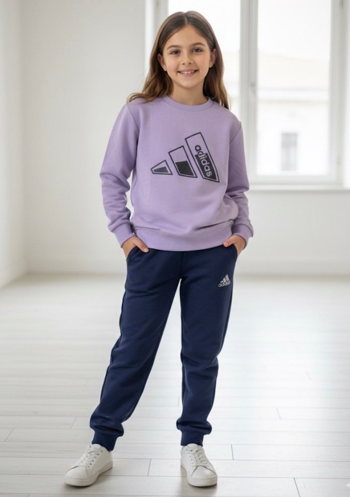 Lila adidas baskılı Eşofman Takımı - Görsel 2