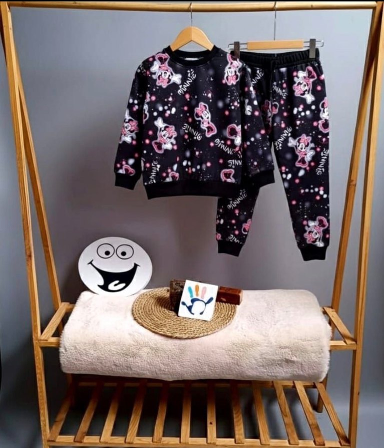 Kız Çocuk Siyah Minnie Baskılı Sweatshirt - Görsel 2