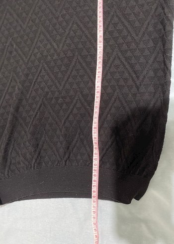 Erkek Siyah Örgü Dokulu Polo Tişört - Görsel 4