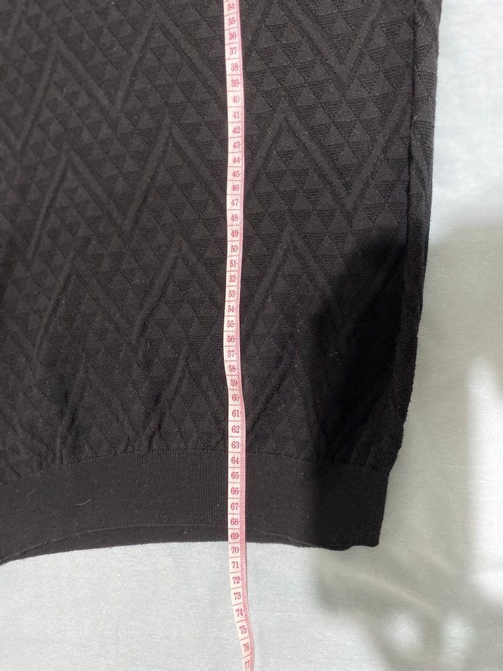 Erkek Siyah Örgü Dokulu Polo Tişört - Görsel 5