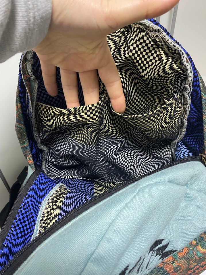 Bohem Püsküllü Turkuaz Sırt Çantası - Görsel 4