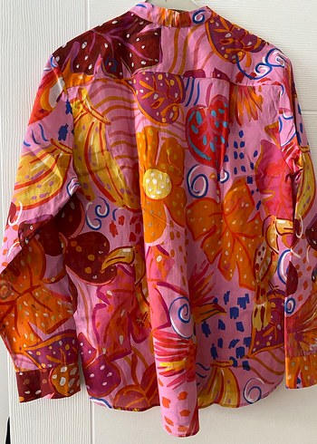 Uzun Kollu Bohem Renkli Batik Gömlek - Görsel 4