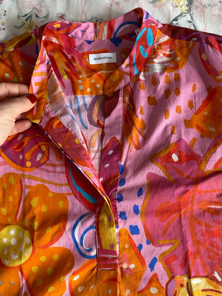 Uzun Kollu Bohem Renkli Batik Gömlek - Görsel 5