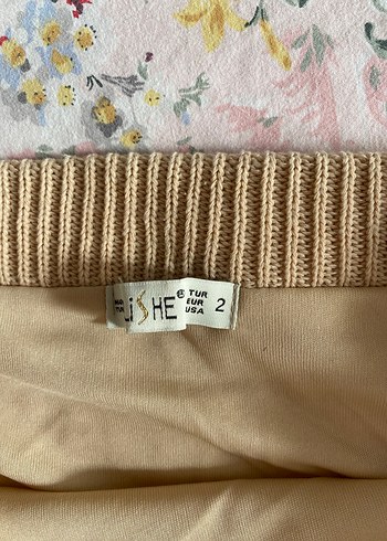 Bej Uzun Örgü Kadın Etek - Görsel 4