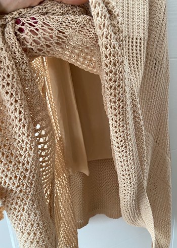 Bej Uzun Örgü Kadın Etek - Görsel 3