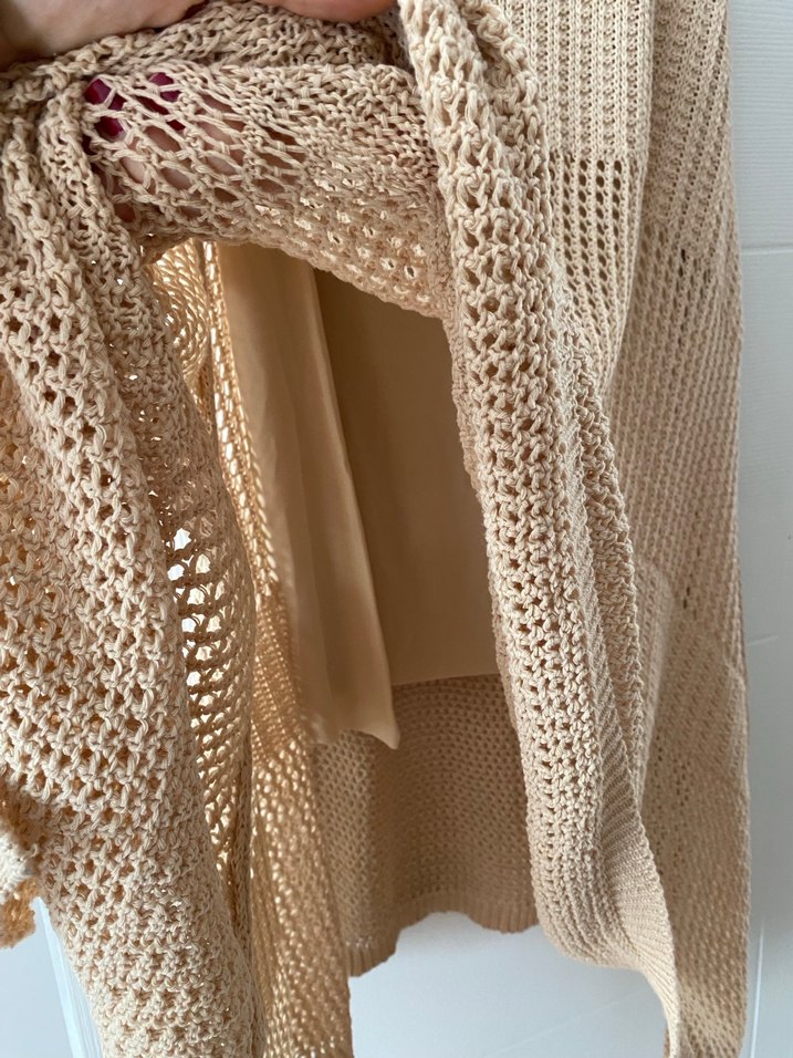 Bej Uzun Örgü Kadın Etek - Görsel 3