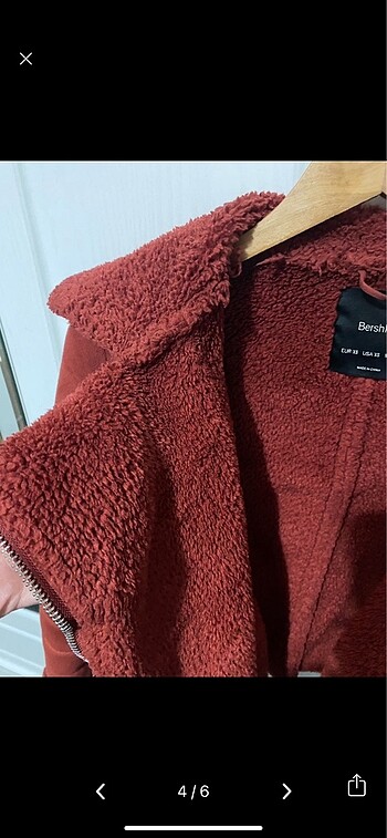 xs Beden bordo Renk kürklü mont