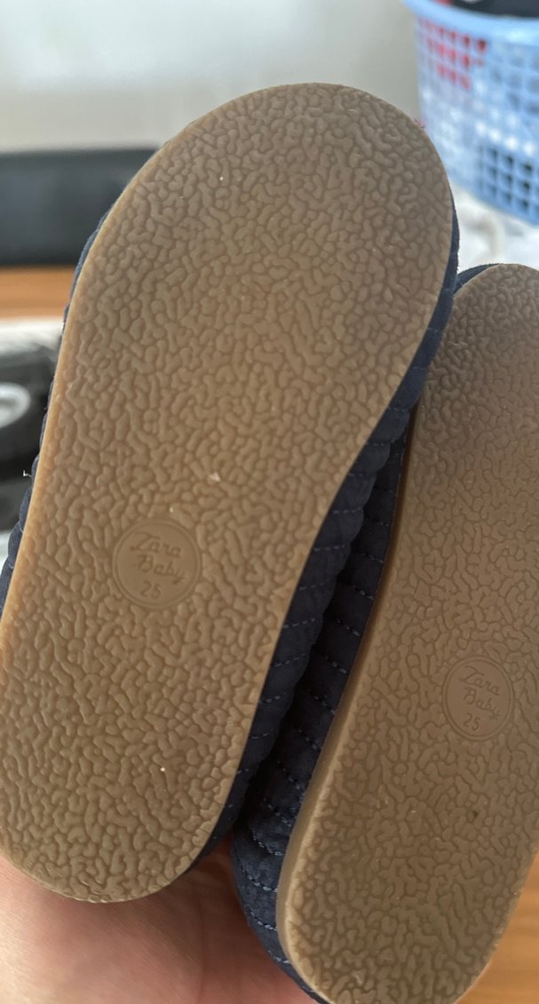 Zara Kız Çocuk Lacivert Cırtlı Babet Ayakkabı - Görsel 4