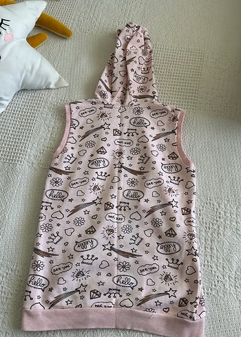 Kız Çocuk Kapüşonlu Fermuarlı Pembe Yelek - Görsel 3