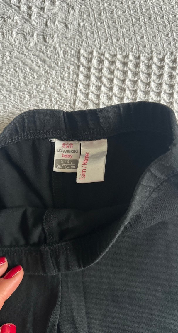 Kız Çocuk Siyah Pamuklu Tayt - Görsel 2