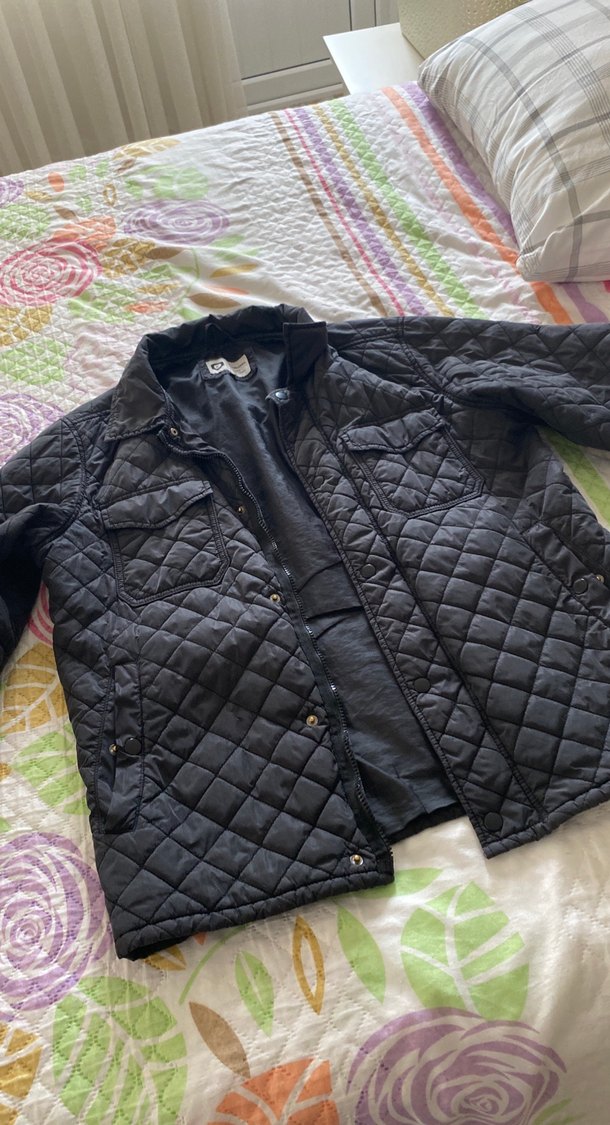 Düğmeli Siyah Erkek Kapitone Ceket - Görsel 2