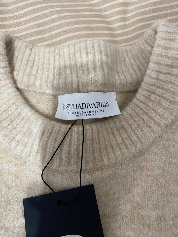 Bej Kadın Yün Kazak, Uzun Kollu, Salaş - Görsel 2