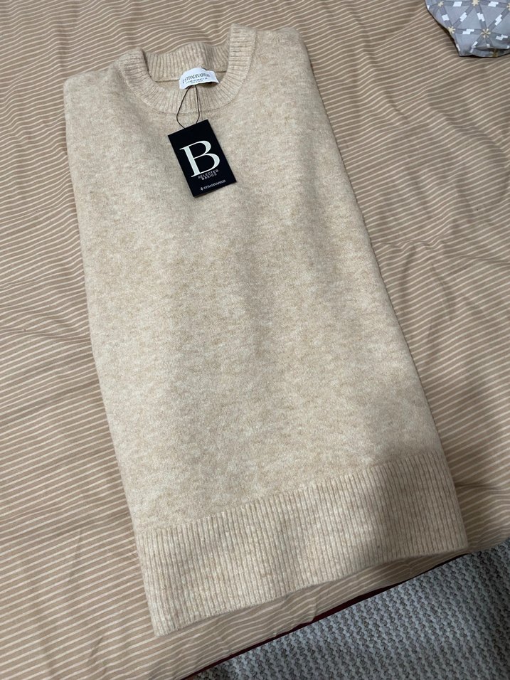 Bej Kadın Yün Kazak, Uzun Kollu, Salaş - Görsel 4