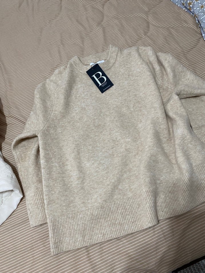 Bej Kadın Yün Kazak, Uzun Kollu, Salaş - Görsel 3