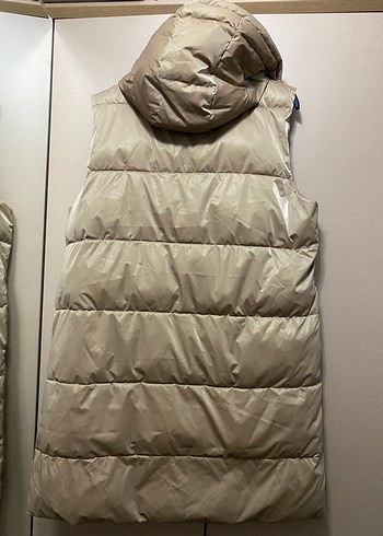 Bej Kapüşonlu Kadın Şişme Yelek - Görsel 4