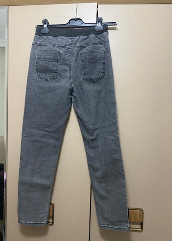 Gri Bel Detaylı Erkek Çocuk Denim Pantolon - Görsel 5