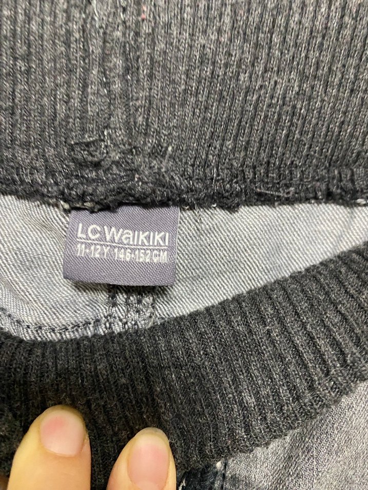 Gri Bel Detaylı Erkek Çocuk Denim Pantolon - Görsel 2