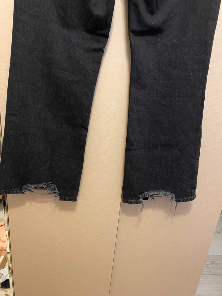 Kadın Bol Kesim Midi Kot Pantolon - Görsel 4