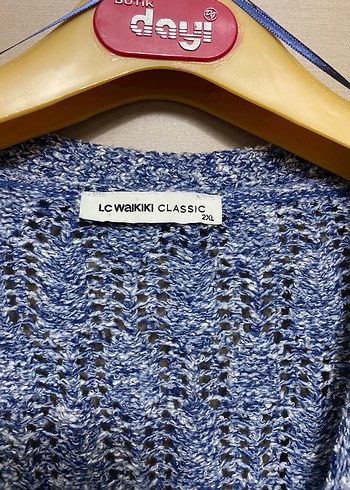 Mavi Gri Örgü Kadın Hırka - Görsel 3