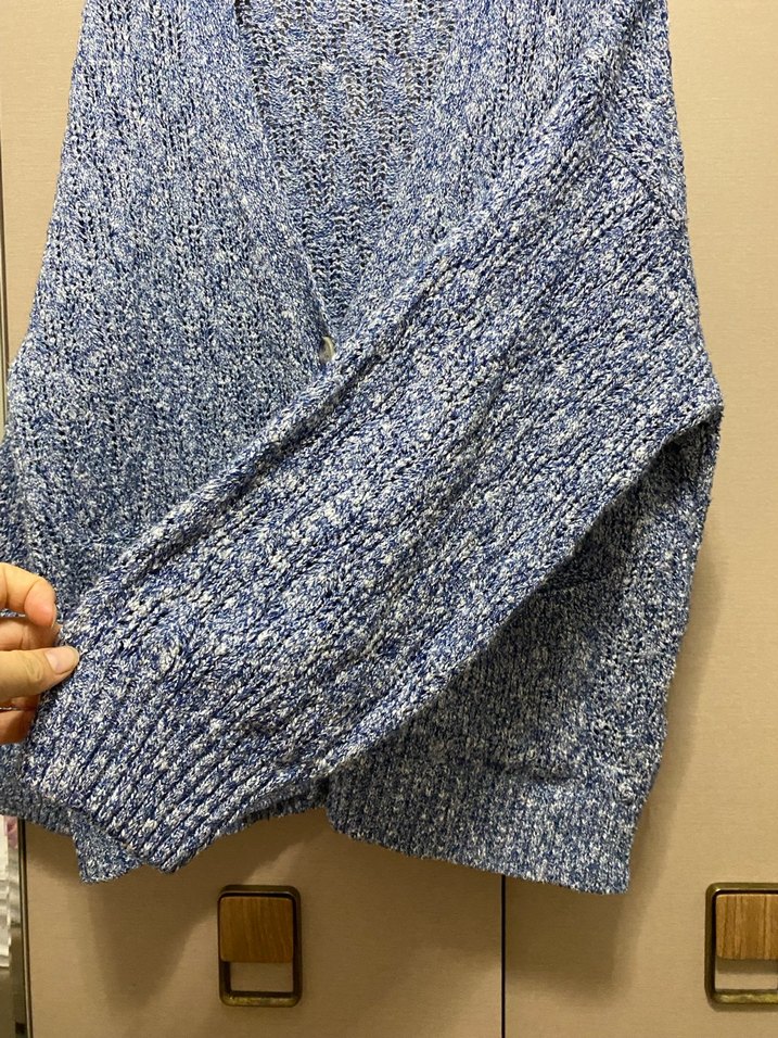 Mavi Gri Örgü Kadın Hırka - Görsel 4