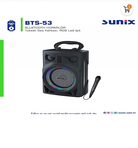 Sunix BTS-53 Bluetooth Mikrofon Hoparlör