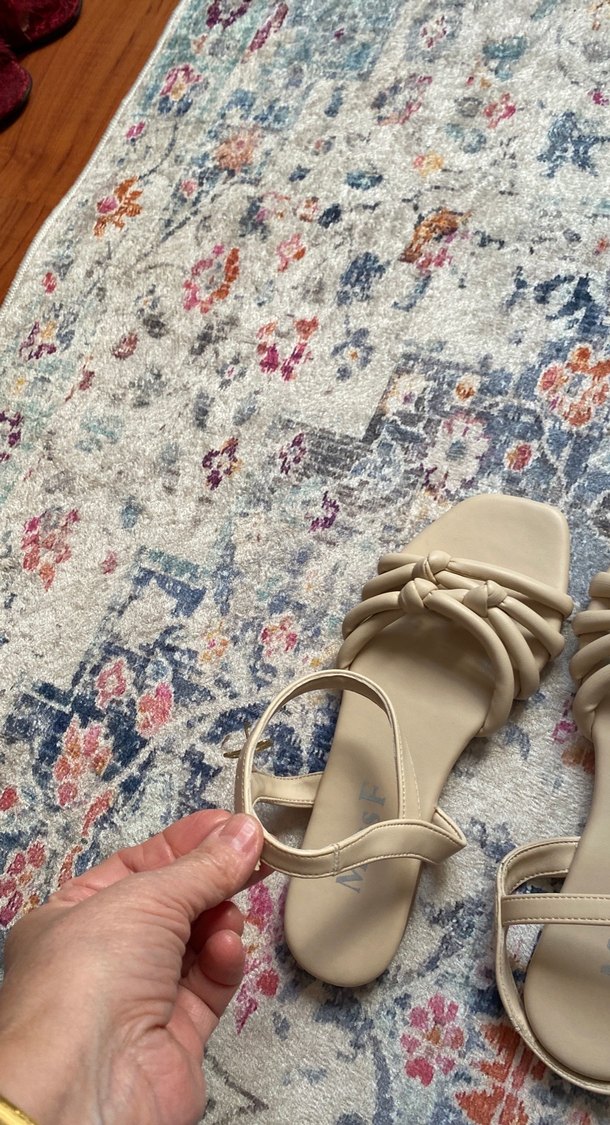 Bej Kadın Bohem Blok Sandalet - Görsel 3