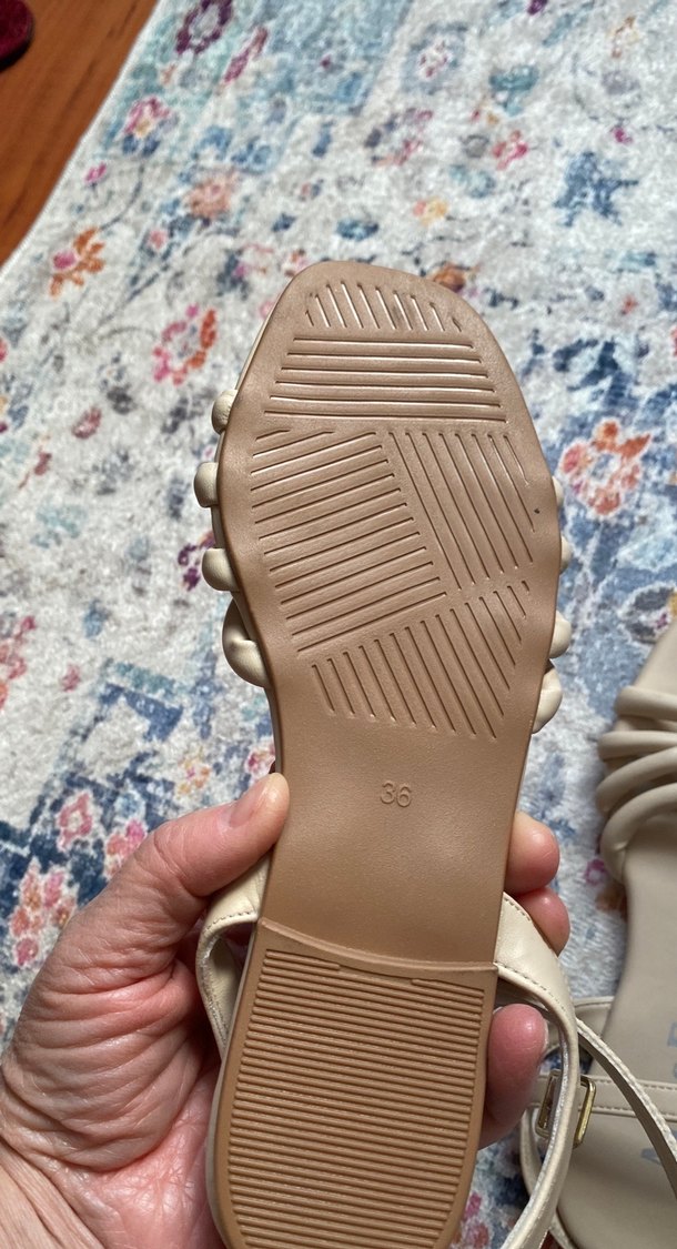 Bej Kadın Bohem Blok Sandalet - Görsel 2