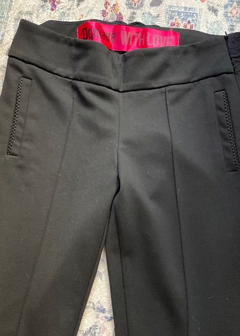 Siyah Midi Kumaş Kadın Pantolon - Görsel 2