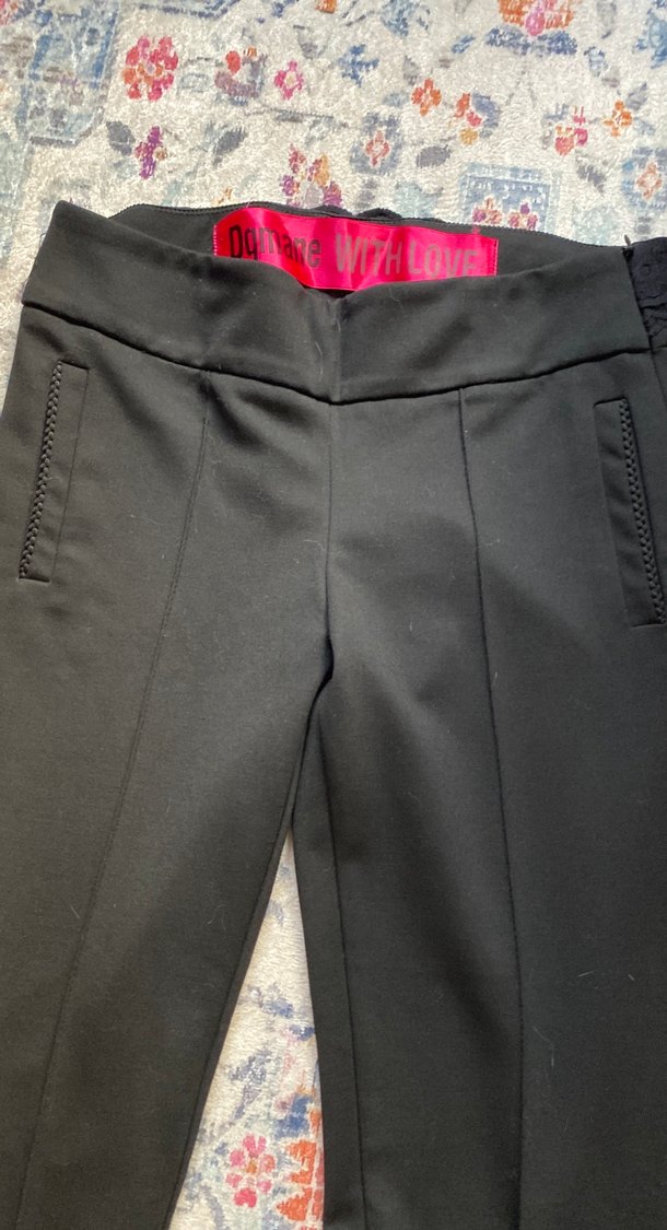 Siyah Midi Kumaş Kadın Pantolon - Görsel 2