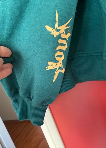 Yeşil Baskılı Oversize Sweatshirt - Görsel 4