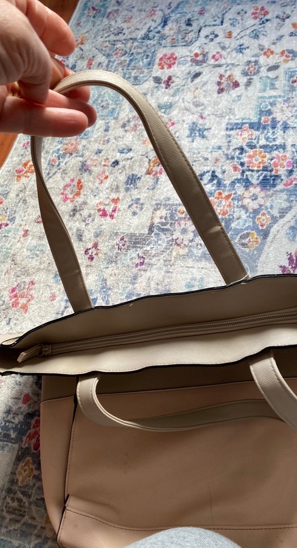 Bej ve Gri Deri Kadın Çanta - Görsel 2