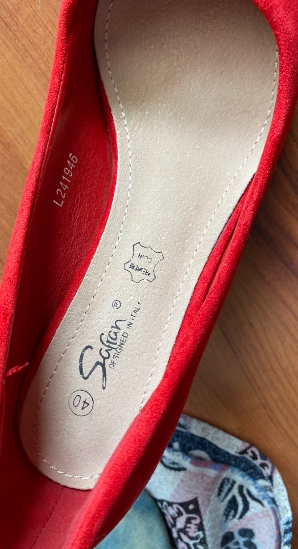 Kırmızı Süet Dolgu Topuklu Stiletto - Görsel 4