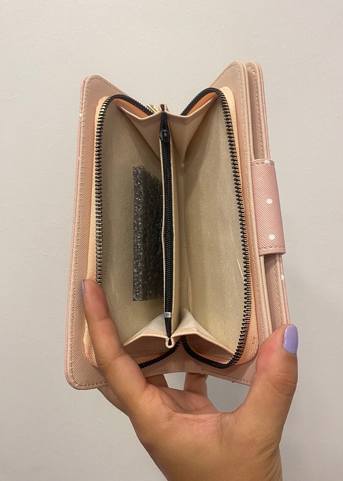 Pembe puantiye cüzdan - Görsel 2