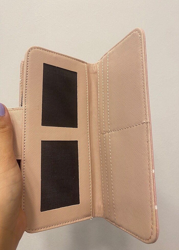 Pembe puantiye cüzdan - Görsel 3